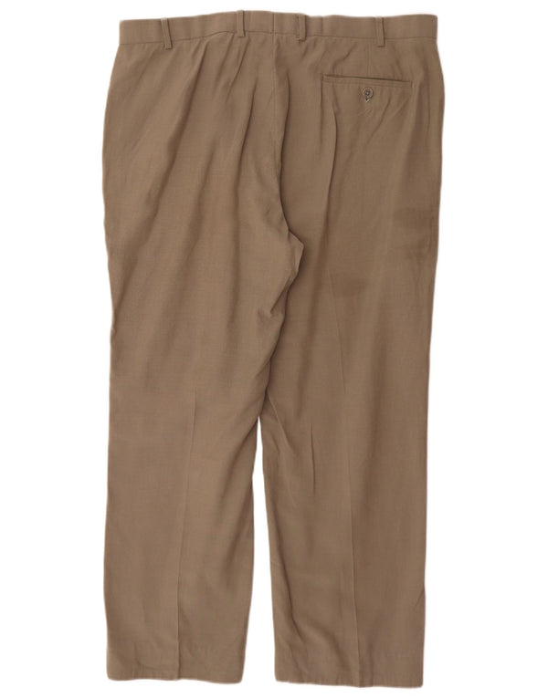 Pantaloni de costum drept bărbați Marks & Spencer L38 L29 Kaki Lyocell