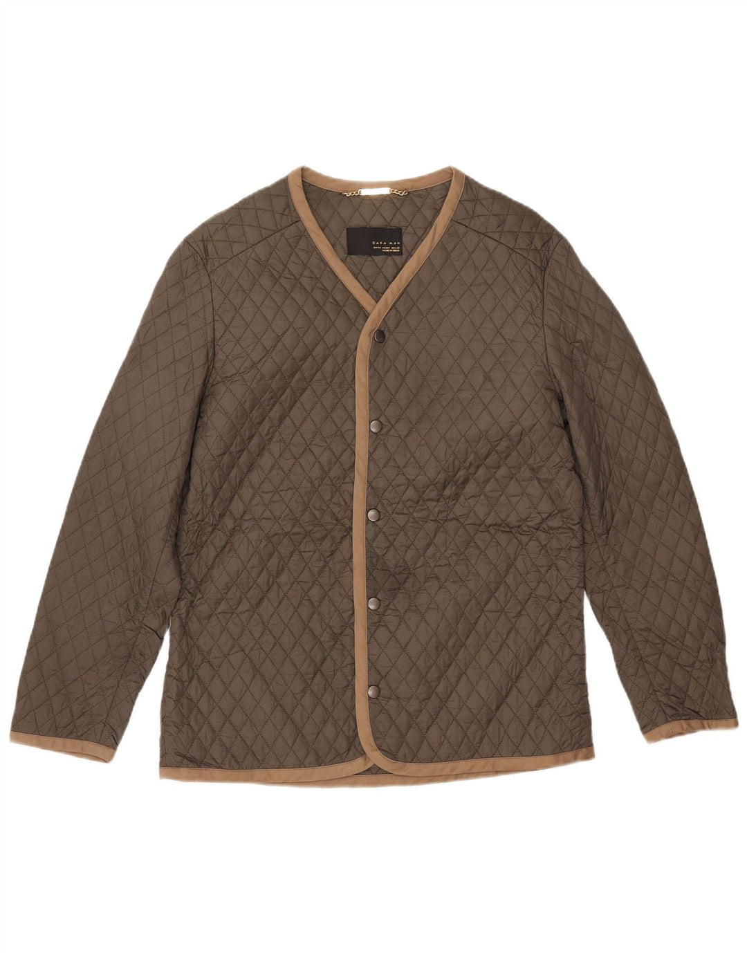 Jachetă matlasată pentru bărbați Zara UK 38 Medium Khaki Nylon