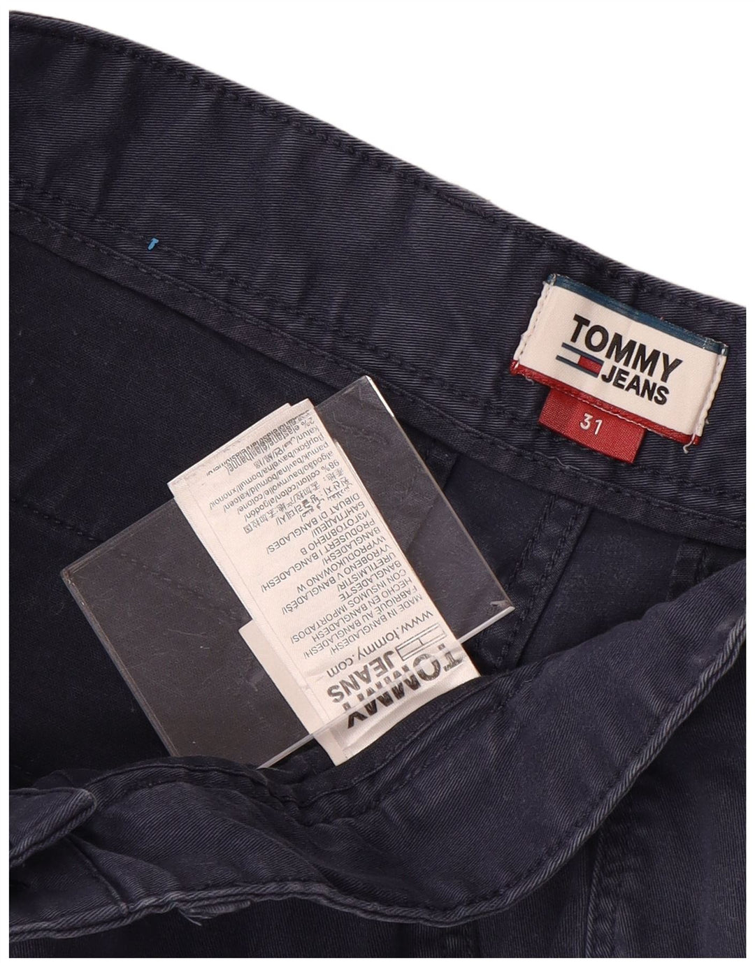 TOMMY HILFIGER Pantaloni scurți chino pentru bărbați W31, bumbac mediu albastru bleumarin