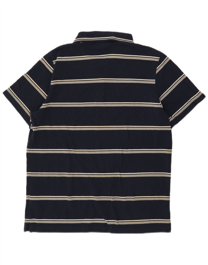 Tricou polo pentru bărbați Reebok, mare, albastru, bumbac cu dungi