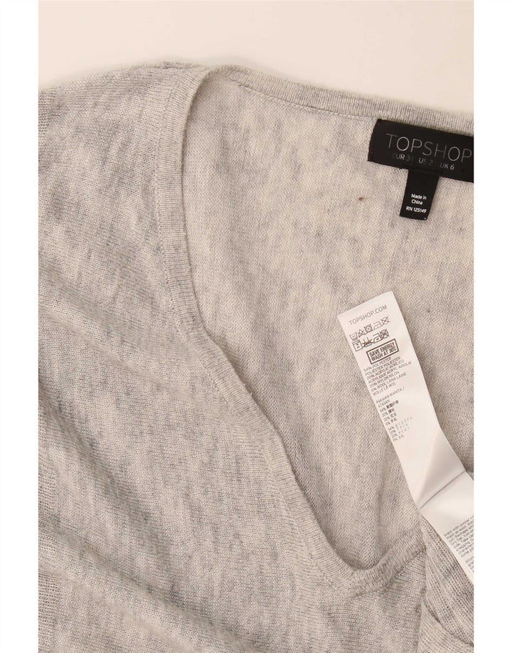 Topshop pentru femei, top supradimensionat cu mânecă lungă UK 6 XS, poliester cu pete gri