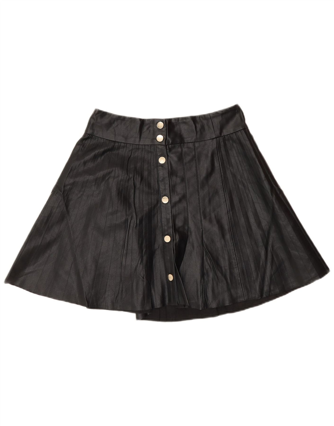 Fusta mini din piele artificială Zara pentru femei Mic W26 Poliester negru