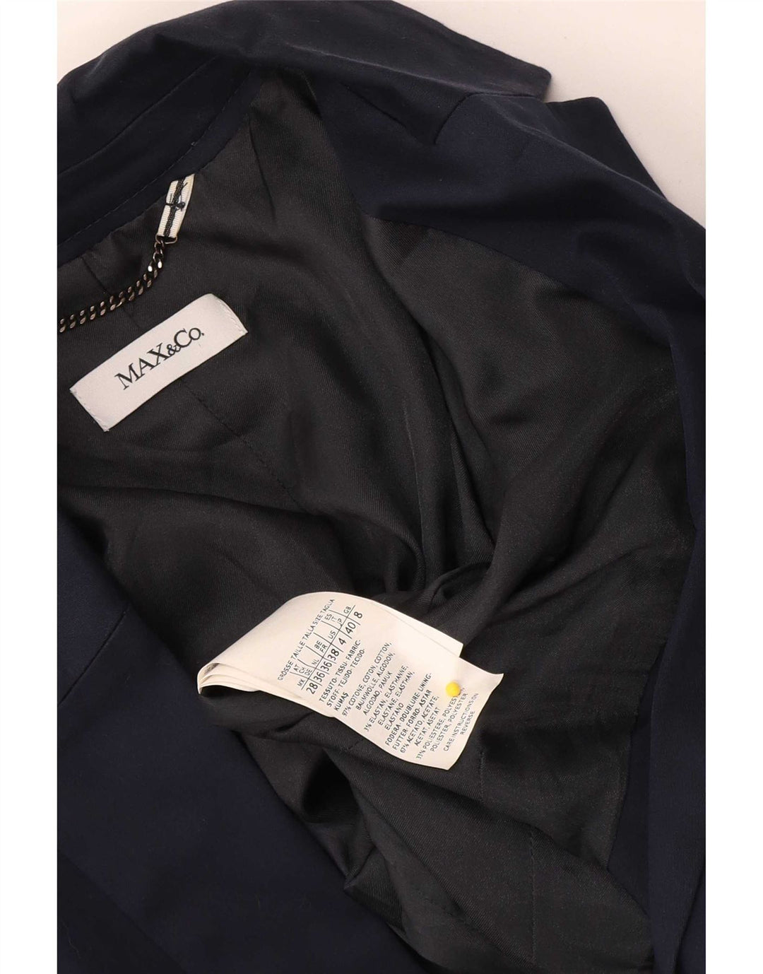 Jachetă Blazer pentru femei Max & Co. 1 Buton UK 8 Bumbac bleumarin mic