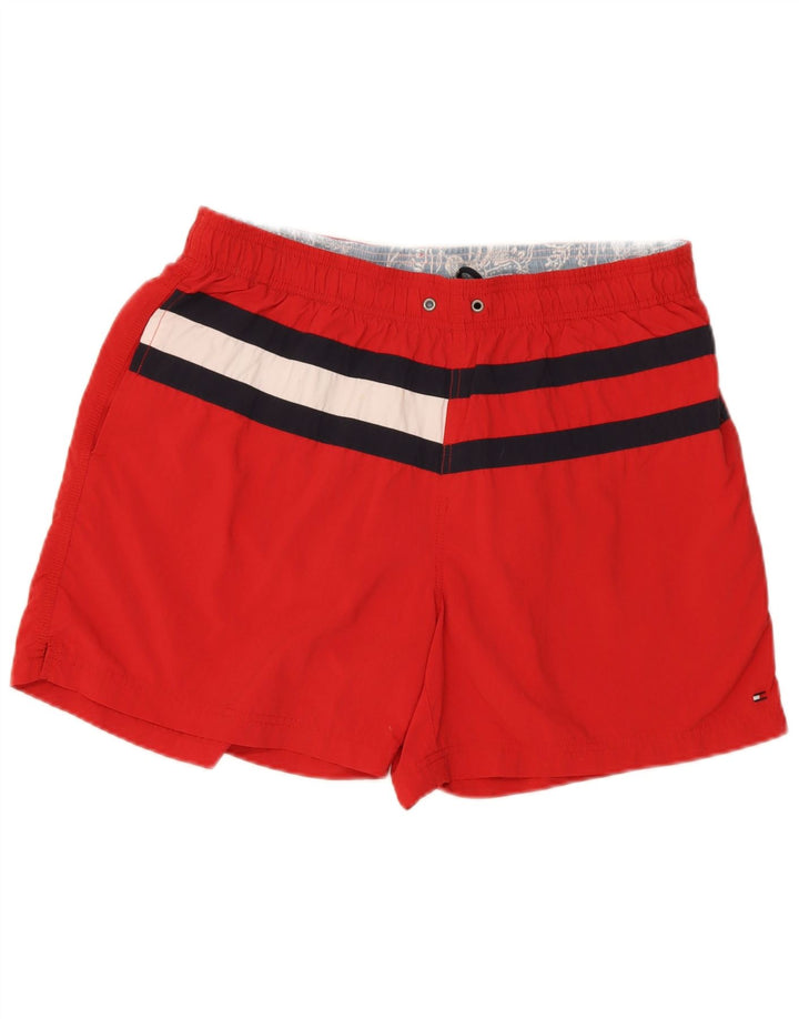 Pantaloni scurți de înot Tommy Hilfiger pentru bărbați XL cu dungi roșii