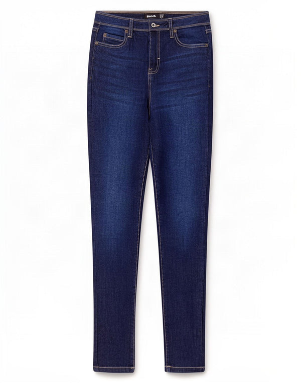 Blugi skinny pentru femei Bench UK 10 Small W27 L30 Bumbac bleumarin