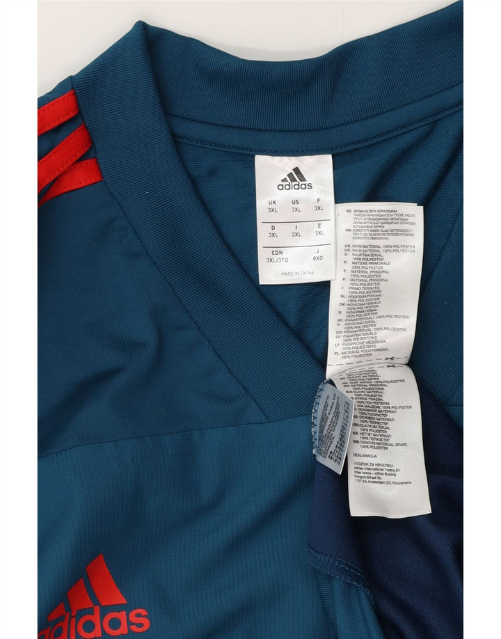 Top pentru bărbați Adidas cu mânecă lungă, 3XL, albastru, poliester