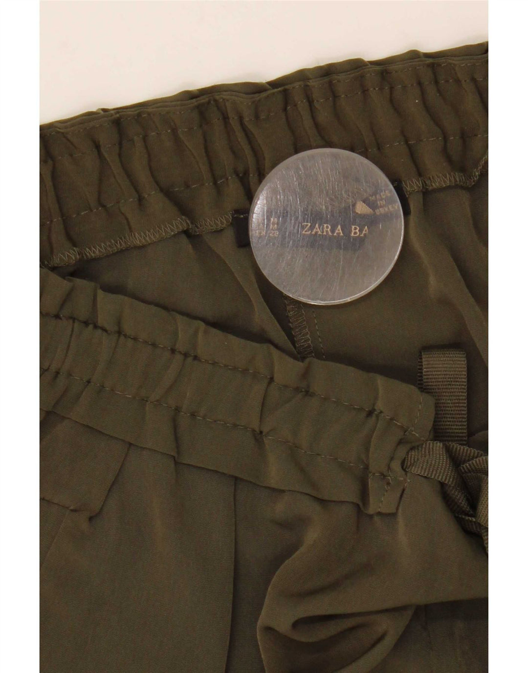 Pantaloni casual conici pentru femei Zara Mediu L28 L27 Kaki Poliester