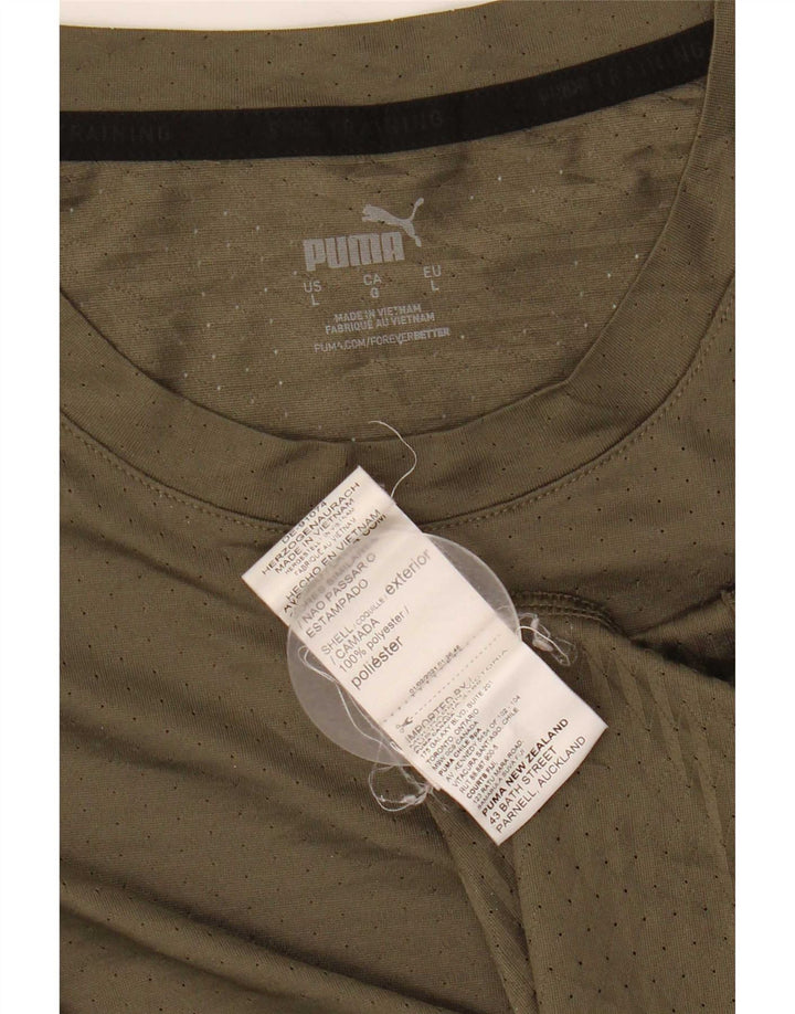 Tricou pentru bărbați Puma Top Large Kaki Poliester