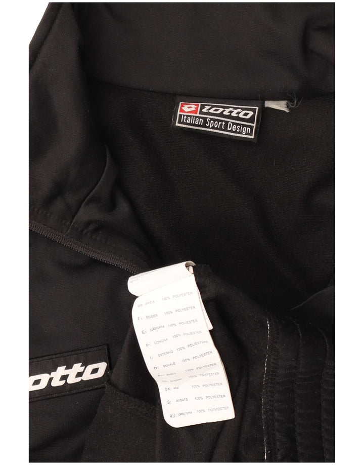 Jachetă de trening grafică pentru bărbați Lotto, XL, poliester color bloc negru