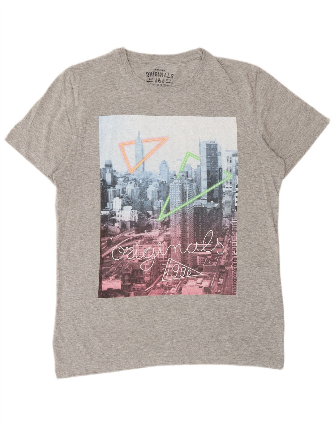 Tricou grafic Jack & Jones pentru bărbați Top mare din bumbac gri