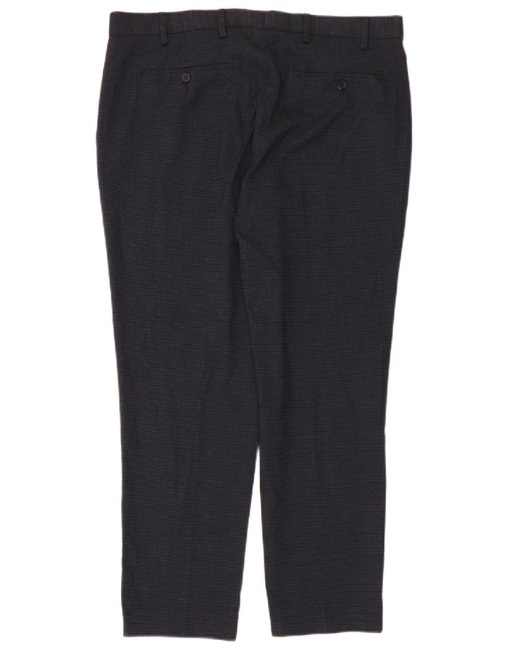 Pantaloni casual drepti pentru bărbați Marks & Spencer W38 L29 Poliester bleumarin