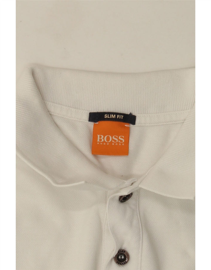Tricou polo Hugo Boss Slim Fit pentru bărbați, alb, mic