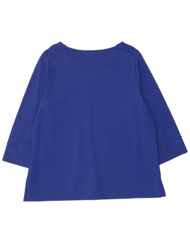 Jaeger Top pentru femei cu mâneci 3/4 UK 18 XL Blue Viscose