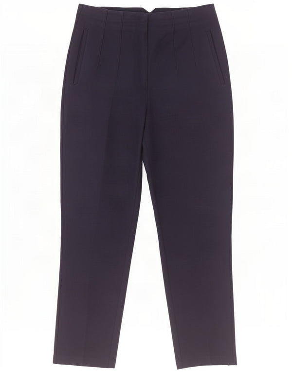 Zara Womens High Waist Tapered Suit Trousers Large W30 L27 Navy Blue