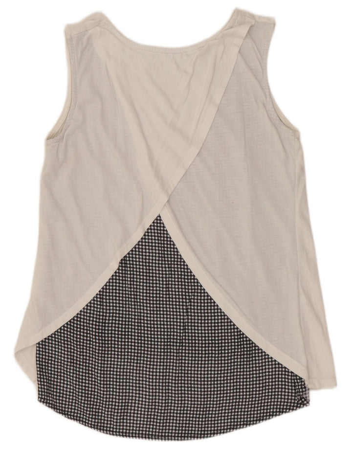 DESIGUAL Bluză fără mâneci pentru femei UK 10 Small White Floral