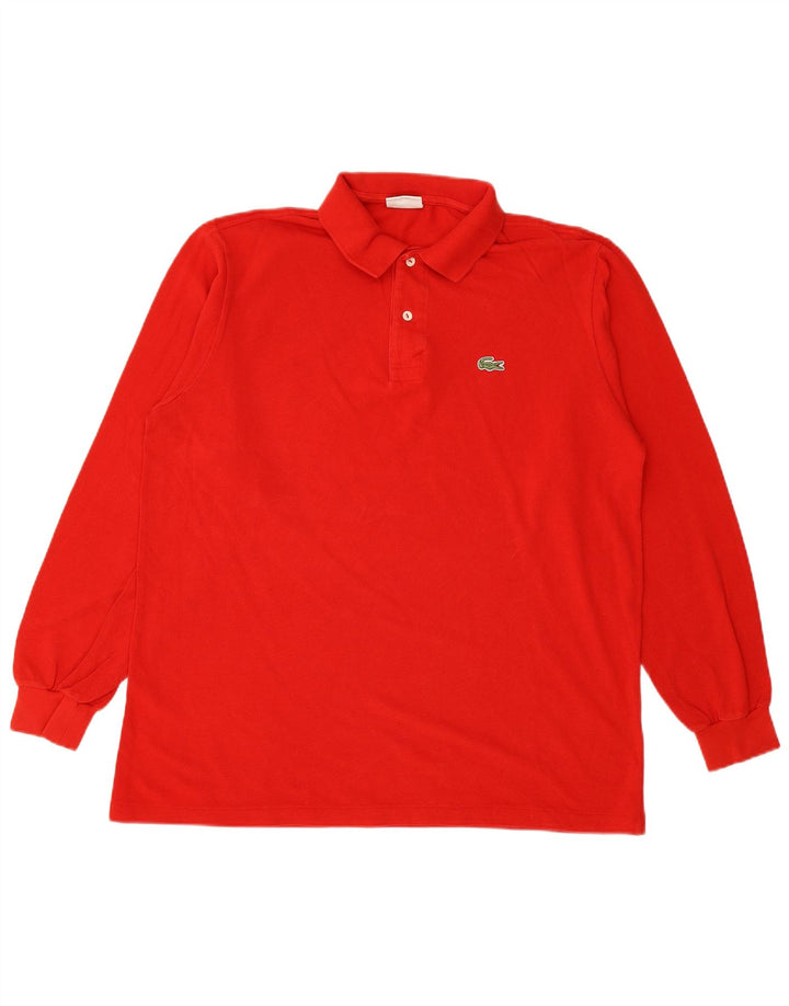 Tricou polo cu mânecă lungă pentru bărbați LACOSTE Mărimea 5, bumbac roșu mare