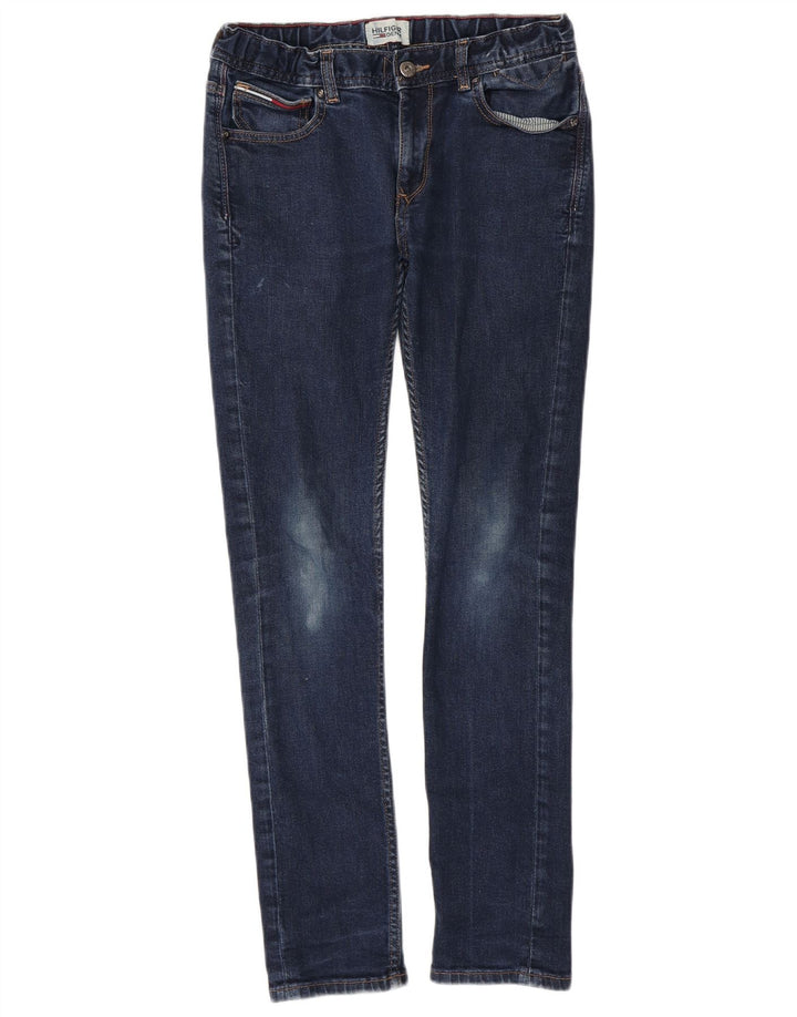 TOMMY HILFIGER Blugi skinny pentru baieti 13-14 ani W28 L29 albastru bumbac