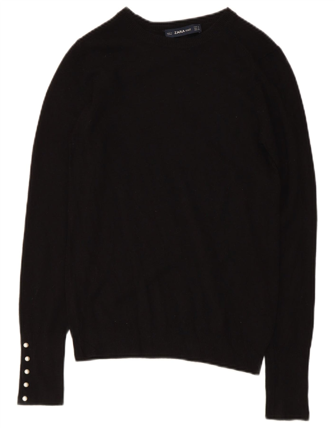 Pulover pentru femei cu gât de barcă Zara UK 8 Mic Negru