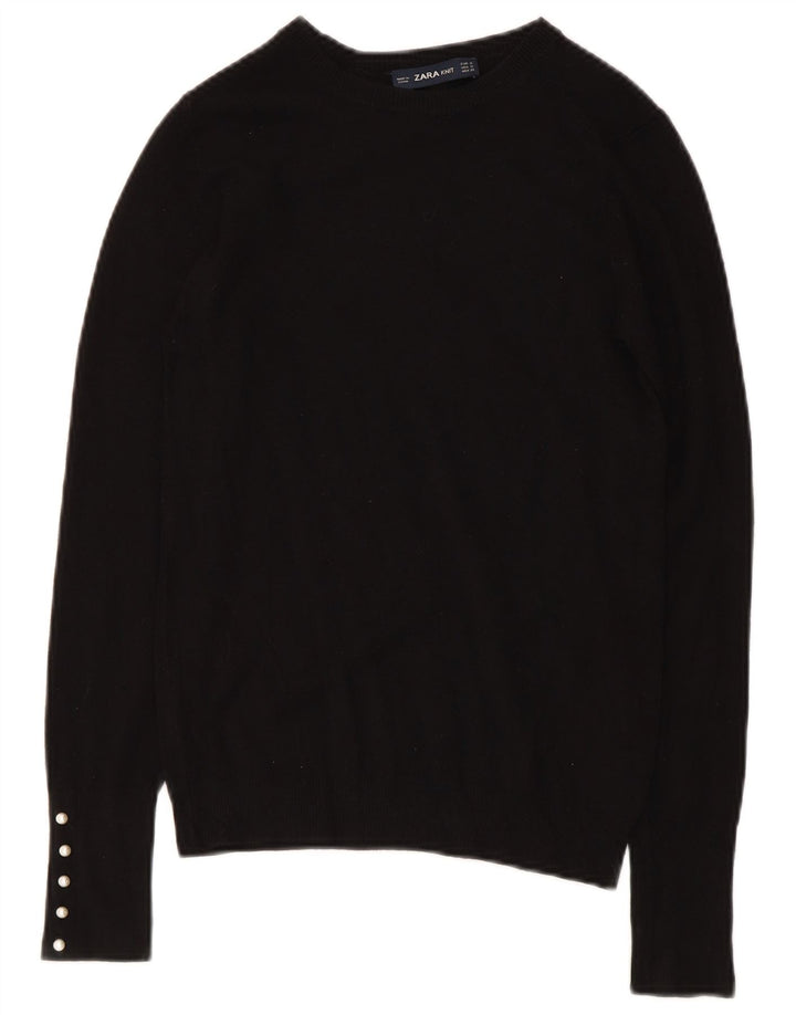 Pulover pentru femei cu gât de barcă Zara UK 8 Mic Negru