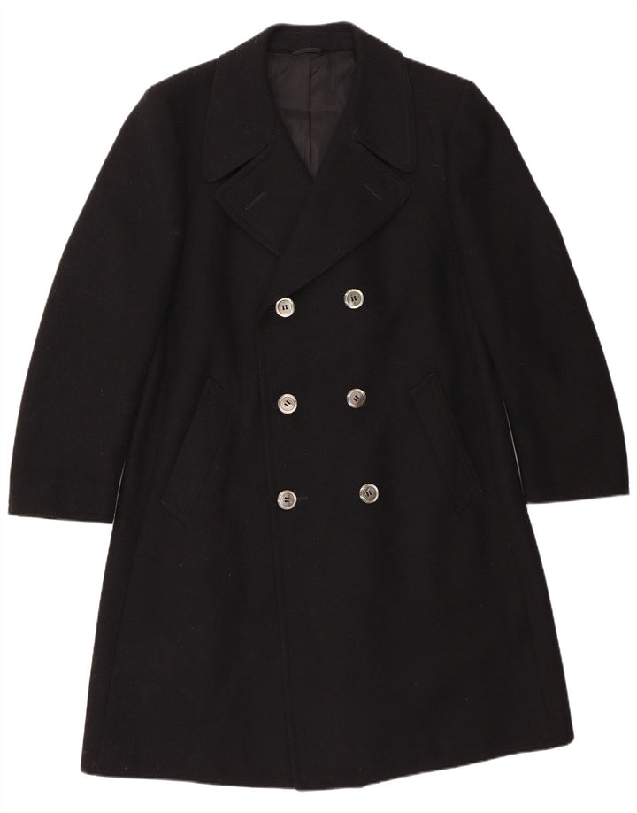 Palton dublu pentru bărbați vintage IT 54 2XL Lână neagră