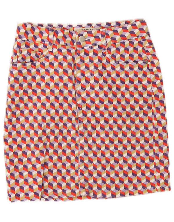 Fusta de blugi pentru femei Redial EU 34 XS W26 Bumbac geometric multicolor