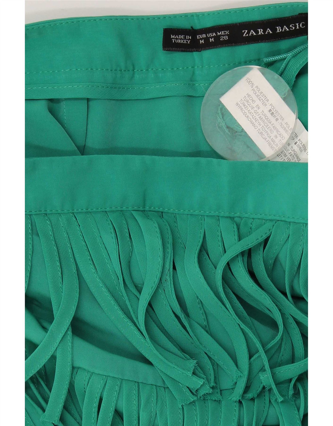 Fustă mini pentru femei Zara Medium W28 Poliester verde