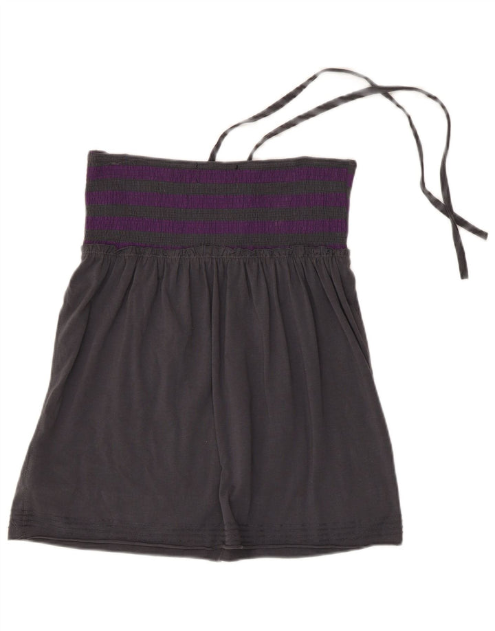 Vans Crop Halter Top pentru femei UK 14, mare, bumbac cu dungi gri