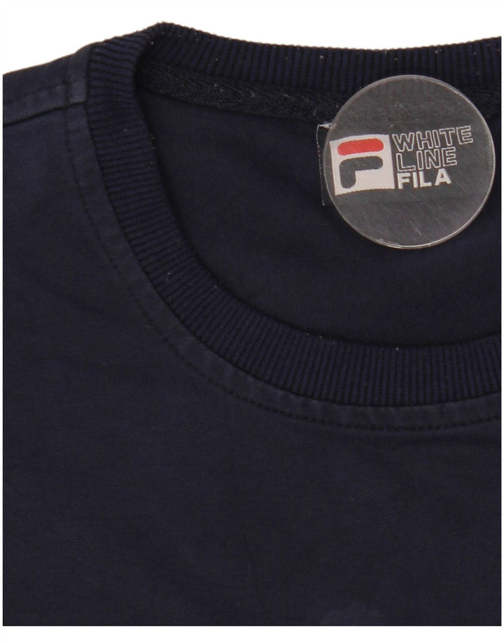 Pulover cu grafic pentru femei Fila UK 16 Poliester mare bleumarin
