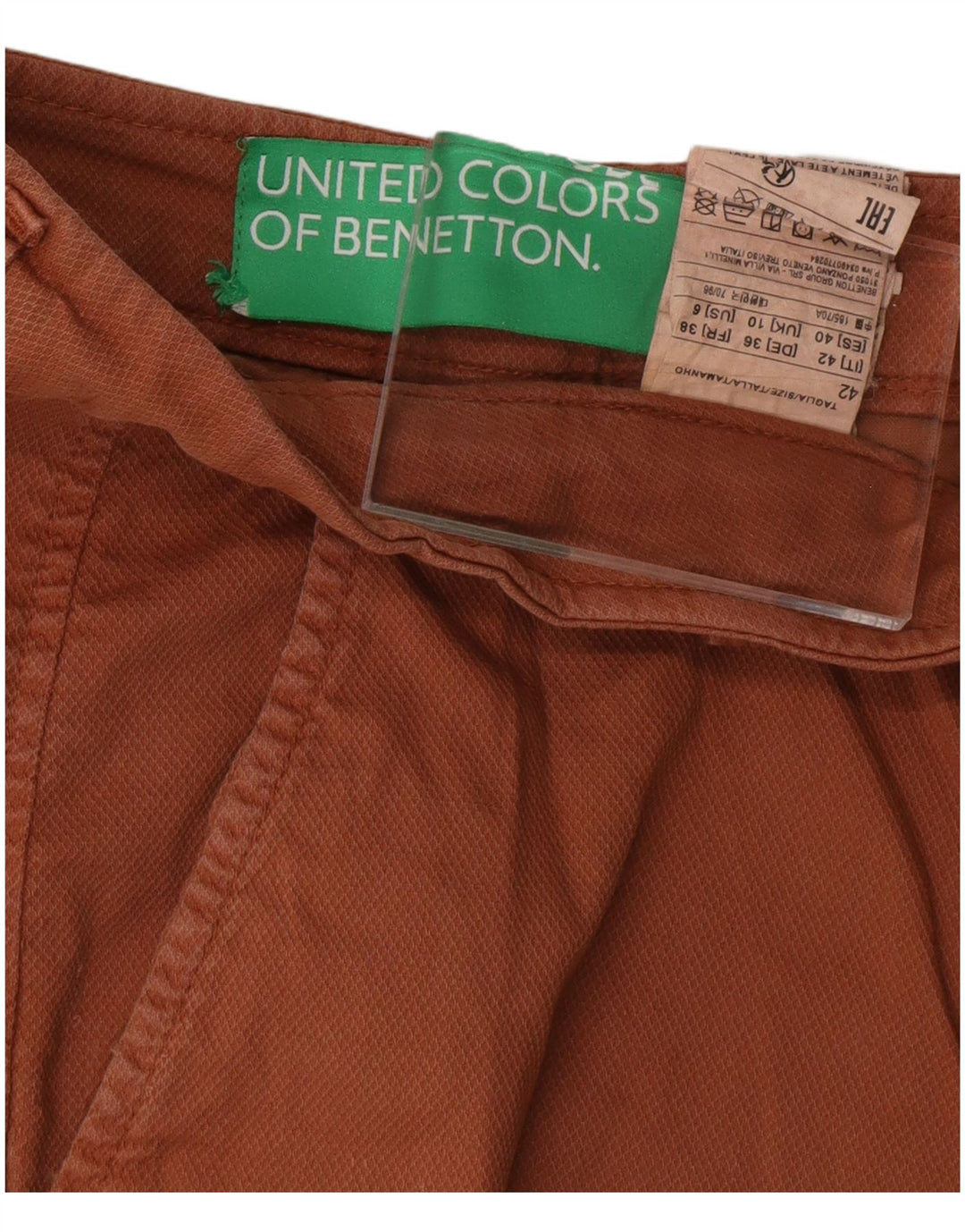 Pantaloni scurti chino pentru femei BENETTON UK 10 Small W30 Brown Bumbac