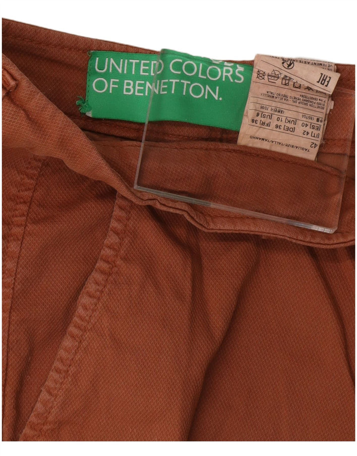 Pantaloni scurti chino pentru femei BENETTON UK 10 Small W30 Brown Bumbac