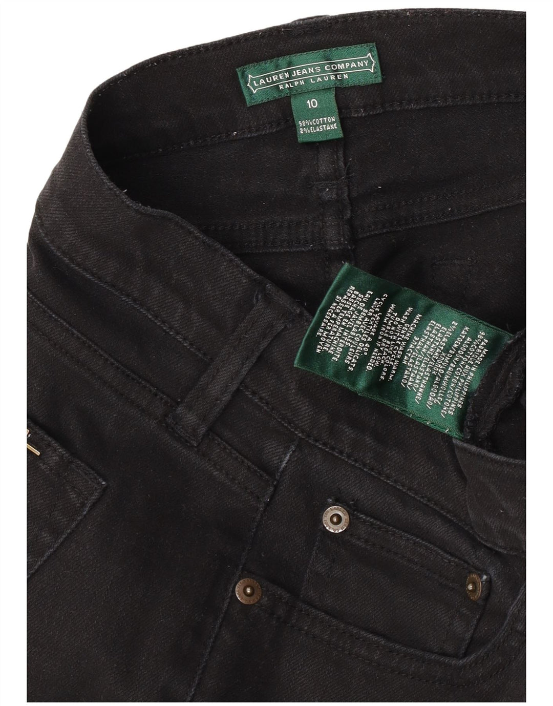 Blugi slim pentru femei Ralph Lauren US 10 Large W32 L30 Bumbac negru