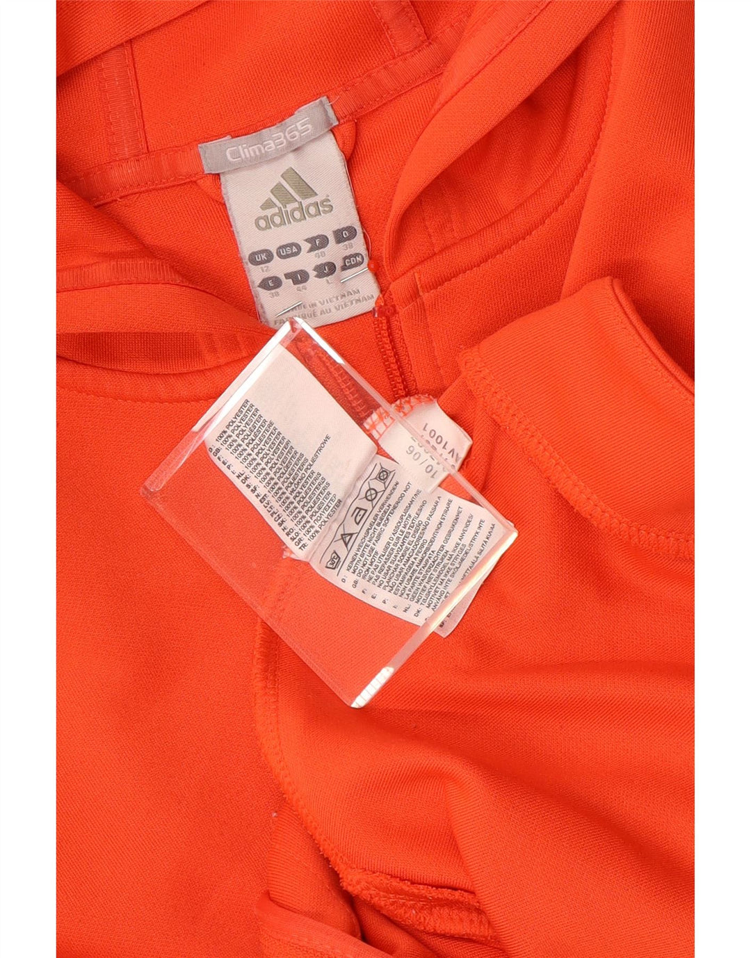 Pulover adidas Clima 365 pentru femei, cu fermoar, UK 12, poliester portocaliu mediu