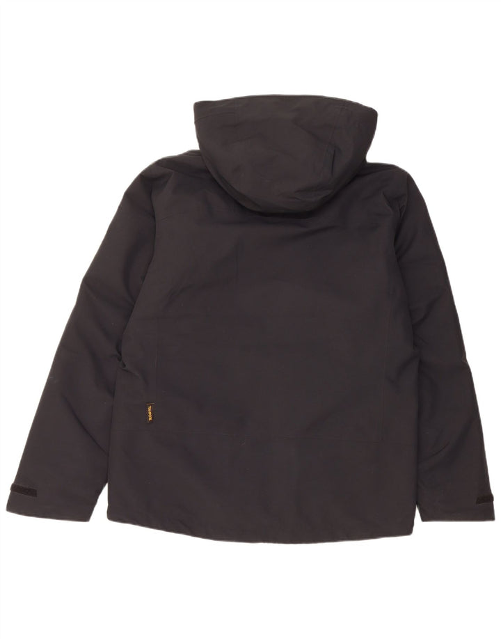 Jack Wolfskin pentru bărbați jachetă de vânt cu glugă, UK 34, poliester negru mic