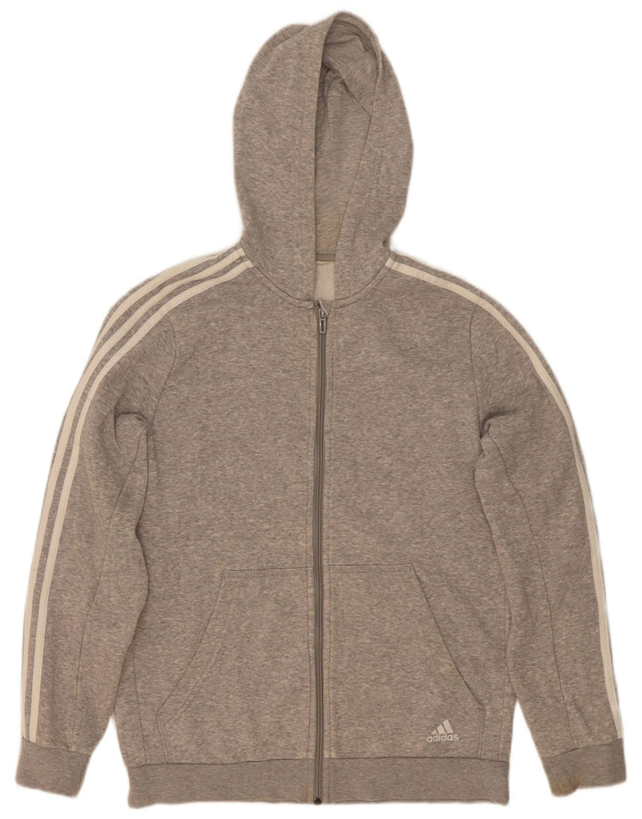 Pulover Adidas pentru bărbați, cu fermoar, gri mediu, pete