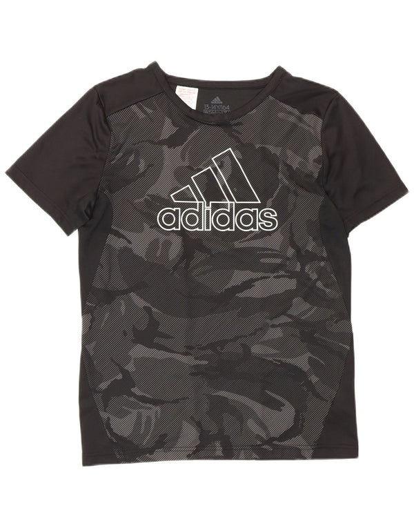 Tricou grafic Adidas Băieți Top 13-14 Ani Negru Geometric Sport
