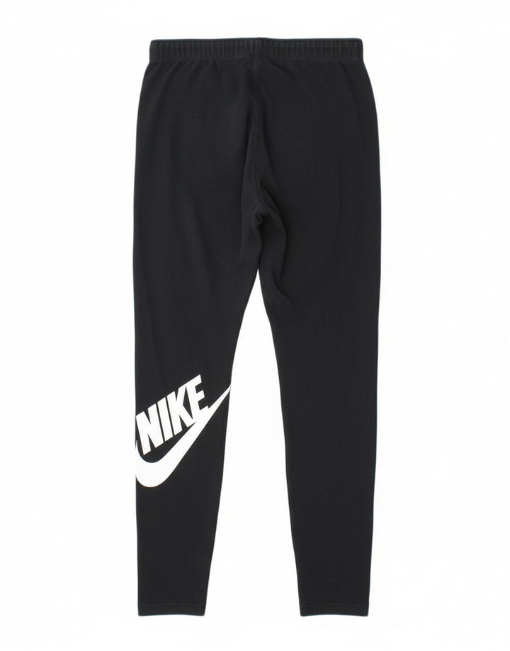 NIKE Womens Graphic Leggings UK 12 Medium  Black