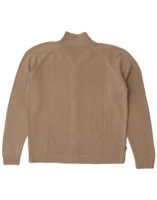 Pulover cardigan cu fermoar complet Levi's, bumbac XL, bej