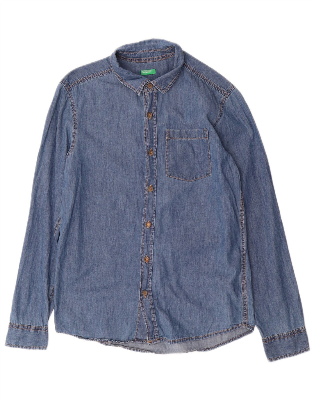 Cămașă Denim BENETTON Băieți 14-15 Ani Albastru
