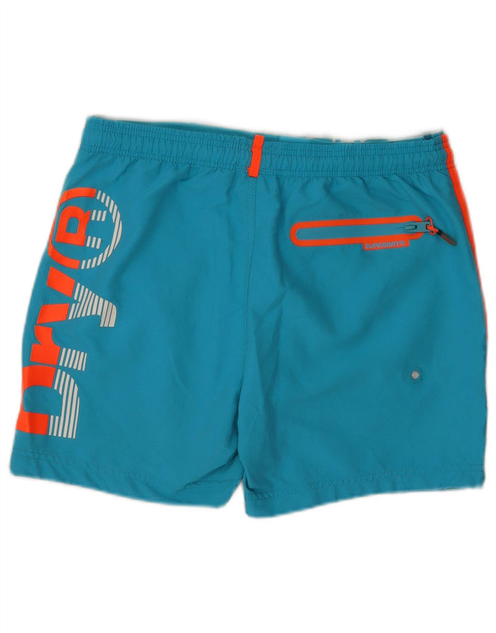 Pantaloni scurți de înot Superdry Graphic Regular pentru bărbați, mari, albastru, color block