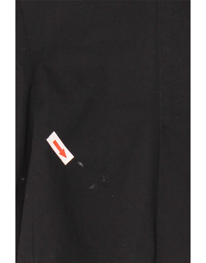Blazer pentru femei Zara cu 1 nasture UK 12 Bumbac mediu negru