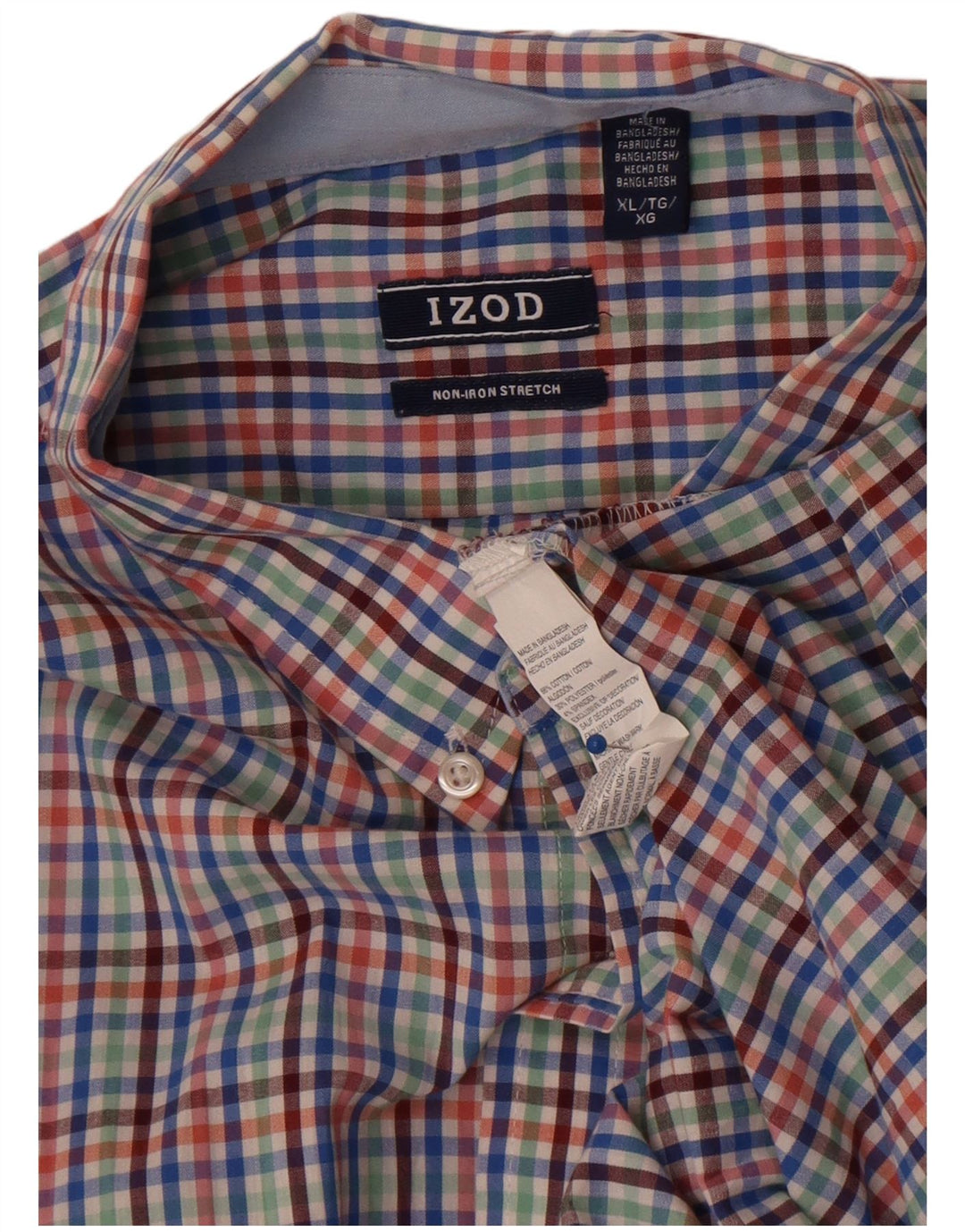 Cămașă Izod pentru bărbați XL, bumbac vichy multicolor