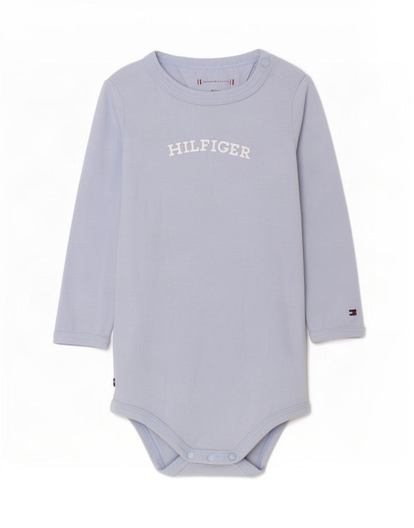 Body cu mânecă lungă cu grafic pentru fetițe Tommy Hilfiger 3-6 luni albastru