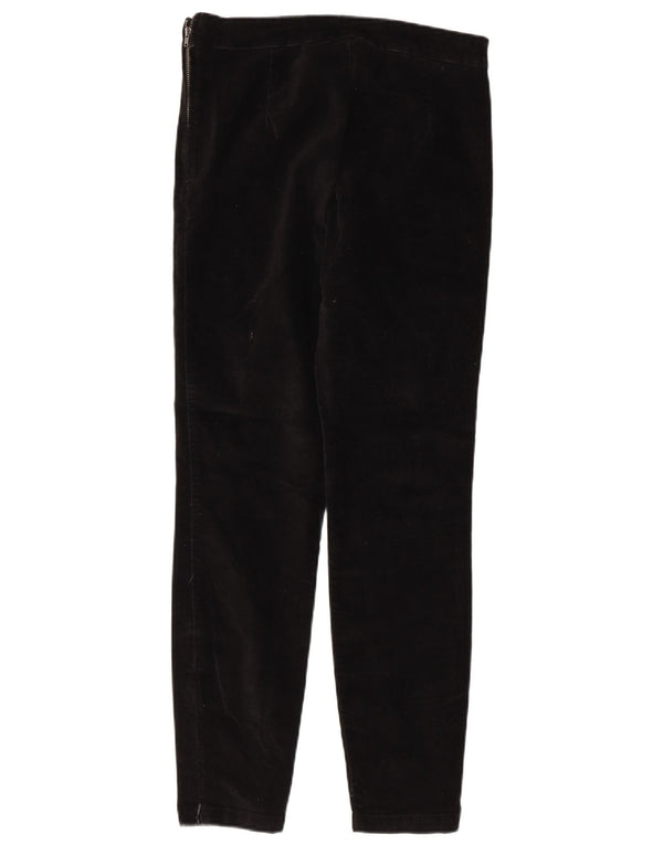 Pantaloni casual slim din catifea pentru femei WAREHOUSE UK 10 Small W30 L27 Negru