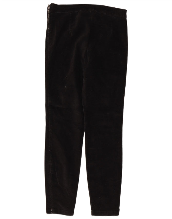 Pantaloni casual slim din catifea pentru femei WAREHOUSE UK 10 Small W30 L27 Negru