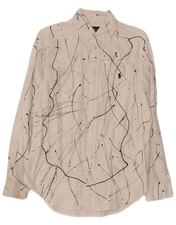 Cămașă pentru femei Ralph Lauren, cu model abstract, cu potrivire relaxată US 6 Medium White