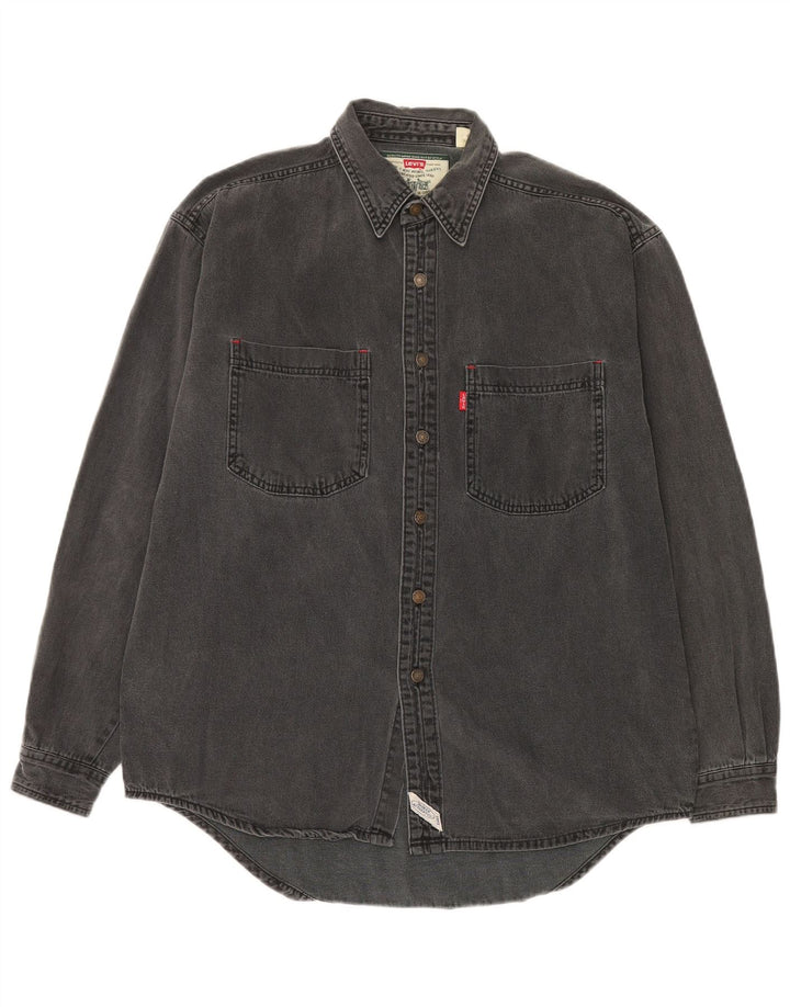 Cămașă de blugi pentru bărbați Levi's, bumbac gri mediu