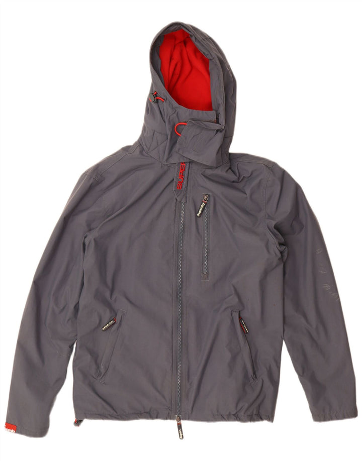 SUPERDRY Windhiker Windbreaker pentru bărbați cu glugă, UK 38, gri mediu