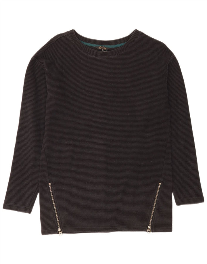 Joules Top femeie cu mânecă lungă UK 10 mic bumbac negru