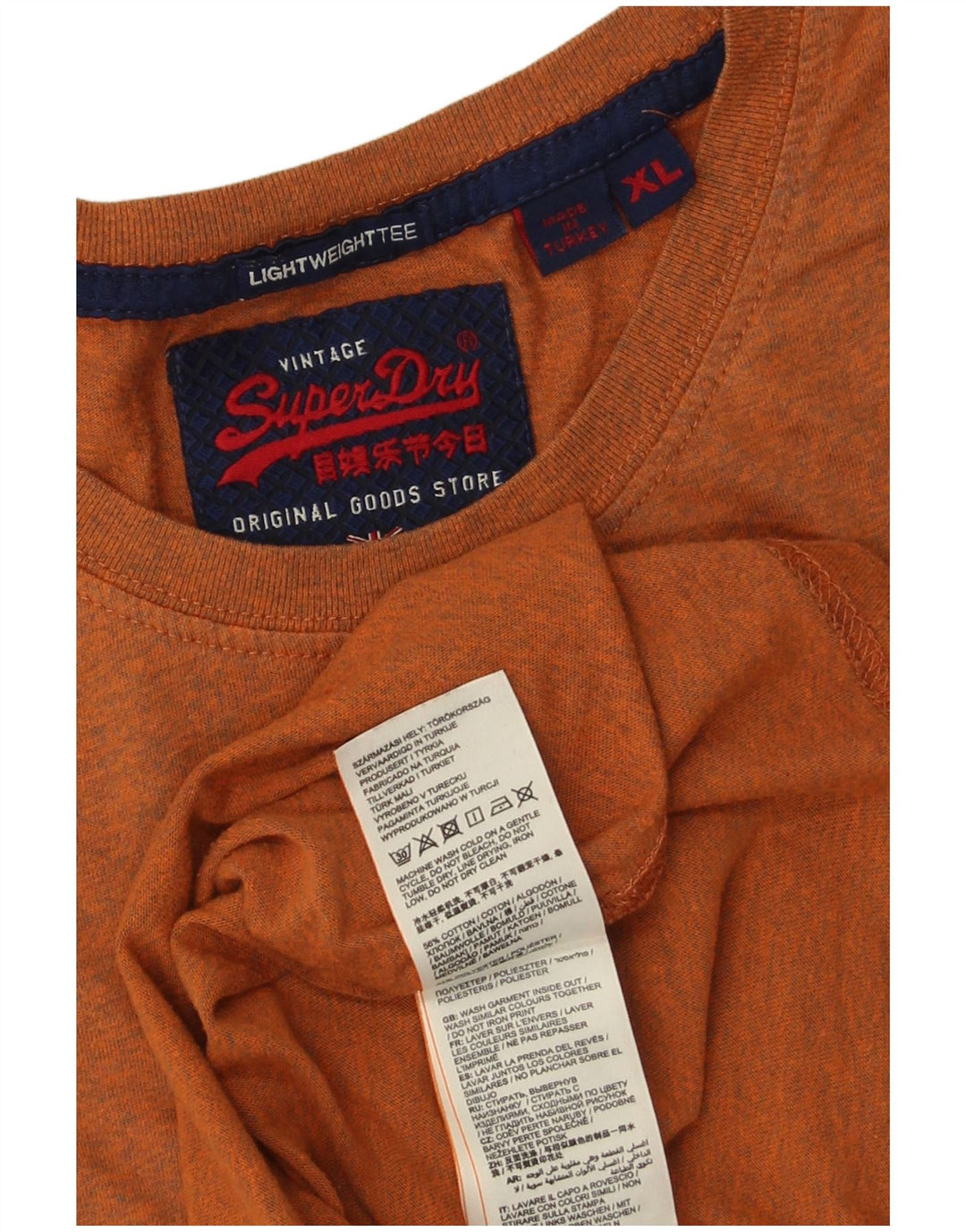 Tricou grafic pentru bărbați SUPERDRY Top XL portocaliu bumbac cu pete