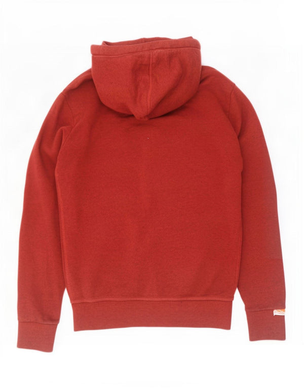 Pulover Superdry pentru bărbați, cu fermoar, bumbac mare, burgundă